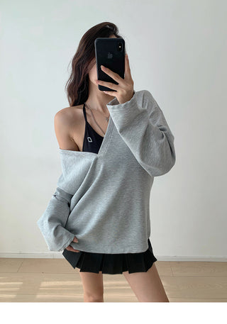 Oversized V-neck sweater