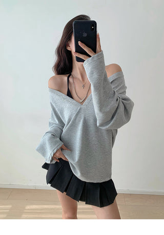 Oversized V-neck sweater