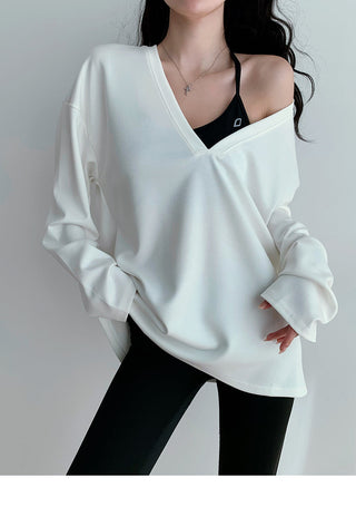 Oversized V-neck sweater