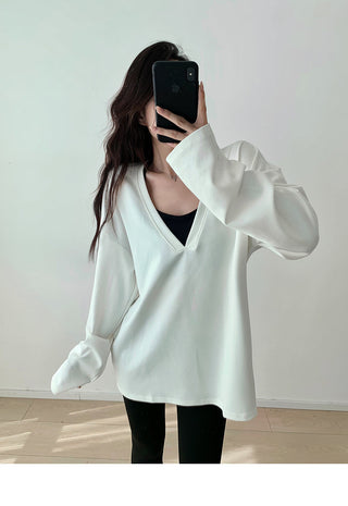 Oversized V-neck sweater