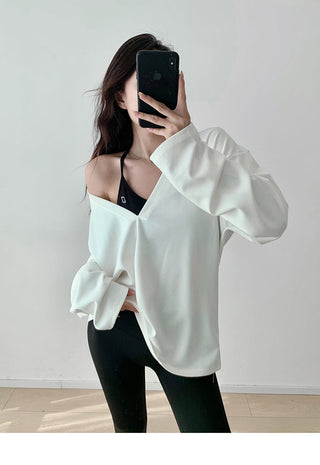 Oversized V-neck sweater
