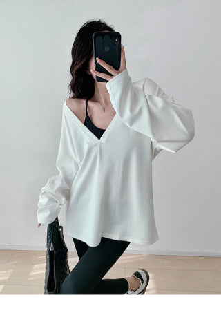 Oversized V-neck sweater