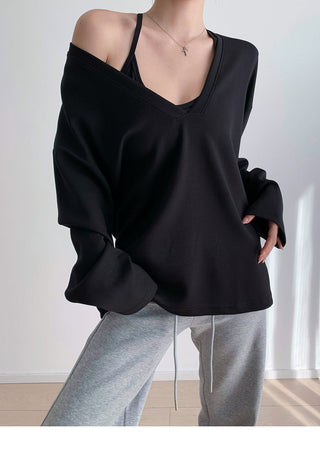 Oversized V-neck sweater