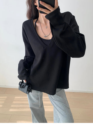 Oversized V-neck sweater