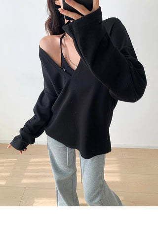 Oversized V-neck sweater