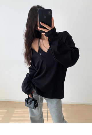 Oversized V-neck sweater