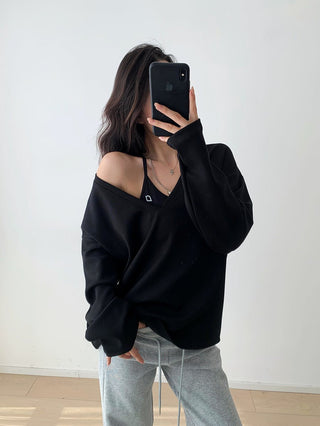 Oversized V-neck sweater