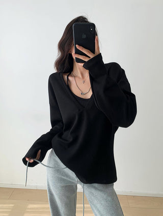 Oversized V-neck sweater