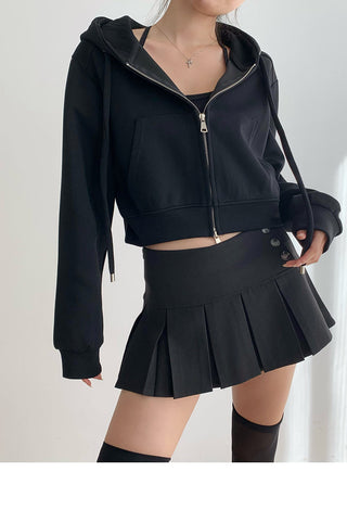 Cropped hooded zipper