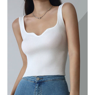 Slim V-neck knitted camisole vest