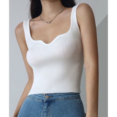 Slim V-neck knitted camisole vest