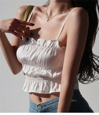 Satin camisole cropped vest