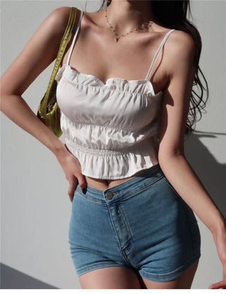 Satin camisole cropped vest
