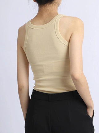 Solid color knitted slim vest