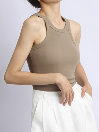 Solid color knitted slim vest