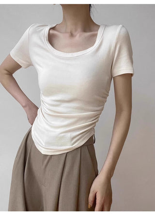 Retro pleated design slim top