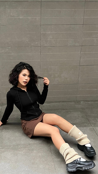 Casual slim fit zipper hoodie