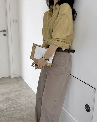 Striped Border Shirt Blouse