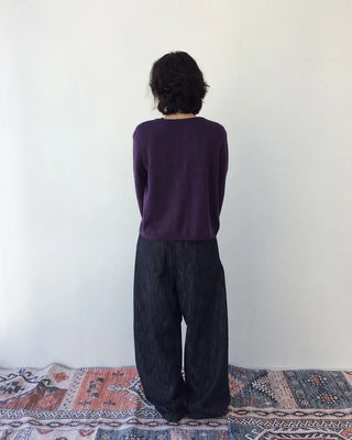 Wool round cardigan