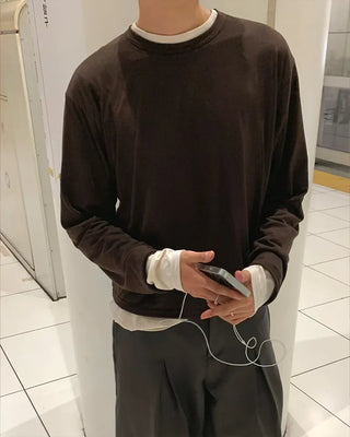Semi-Clop Fit Round Long Sleeve T-Shirt