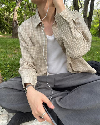 Checked cropped shirt