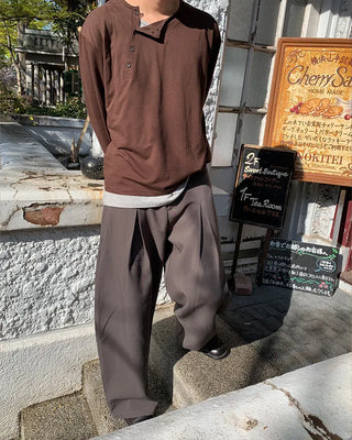 Pintuck wide slacks