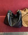 Leather stitch shoulder bag