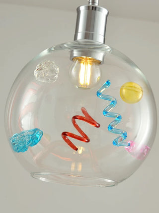 Mid-Century Colorful Glass Pendant Light