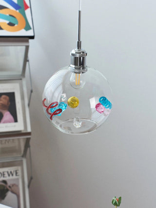 Mid-Century Colorful Glass Pendant Light