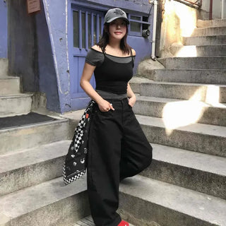 Wide Studded Cargo Pocket Cross Barrel Long Pants