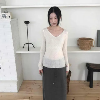 Straight H-Line Daily Casual Long Skirt