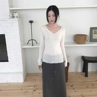 Straight H-Line Daily Casual Long Skirt