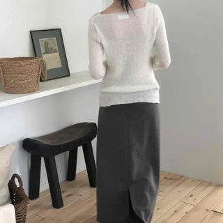 Straight H-Line Daily Casual Long Skirt
