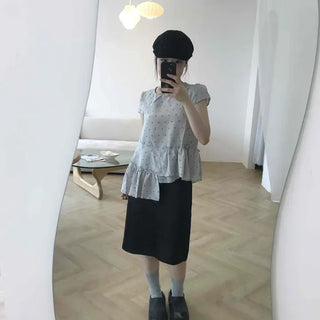 String A-line Casual Daily Midi Skirt