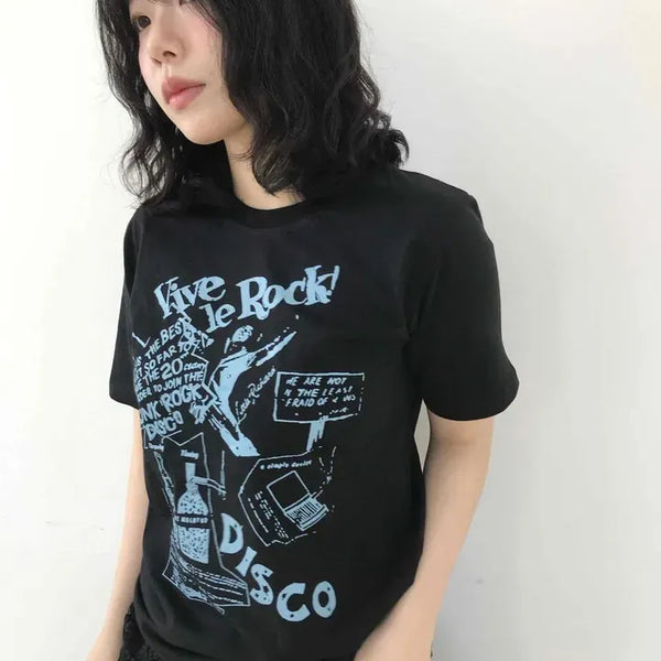 Regular Fit Graphic Lettering Print Daily Short Sleeve T-shirt