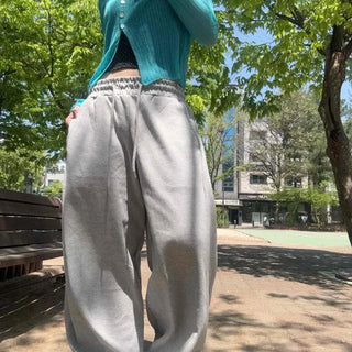 Loose Fit Plain String Wide Daily Training Bottoms