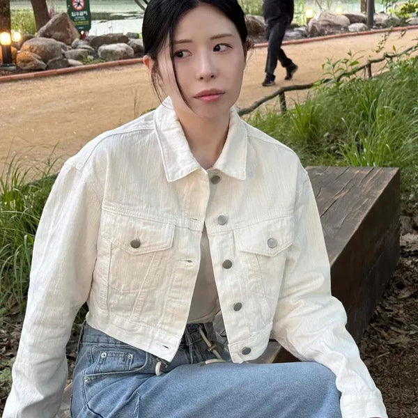 Button-down Flap Pocket Plain Daily Long Sleeve Jacket