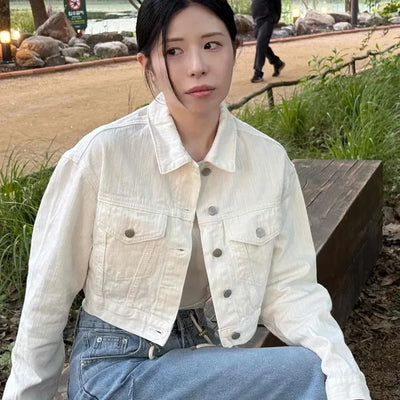 Button-down Flap Pocket Plain Daily Long Sleeve Jacket