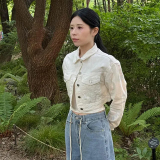 Button-down Flap Pocket Plain Daily Long Sleeve Jacket