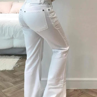 Button Bootcut Casual Long Pants
