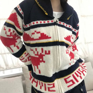 Ivory Delicate Knit Oversized Spring/Autumn Zip-up