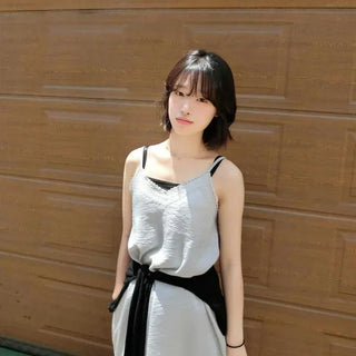 Sleeveless Plain Strap Mini Dress