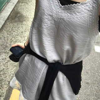 Sleeveless Plain Strap Mini Dress