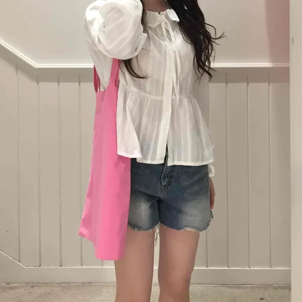 Regular Fit Washed Button Straight Shorts