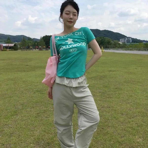 Loose Fit Cargo Pocket Straight Daily Long Pants