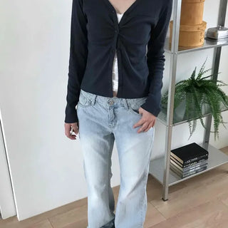 Allka Low-Rise Bootcut Light Wash Denim Pants