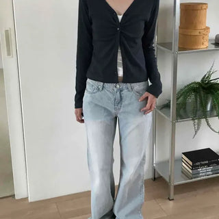 Allka Low-Rise Bootcut Light Wash Denim Pants