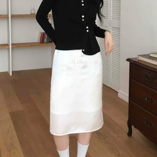 Feminine Two-Way Circle Button Cardigan
