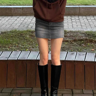 Comfort Denim H-line Mini Skirt