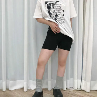 Black natural slim fit high-waisted shorts
